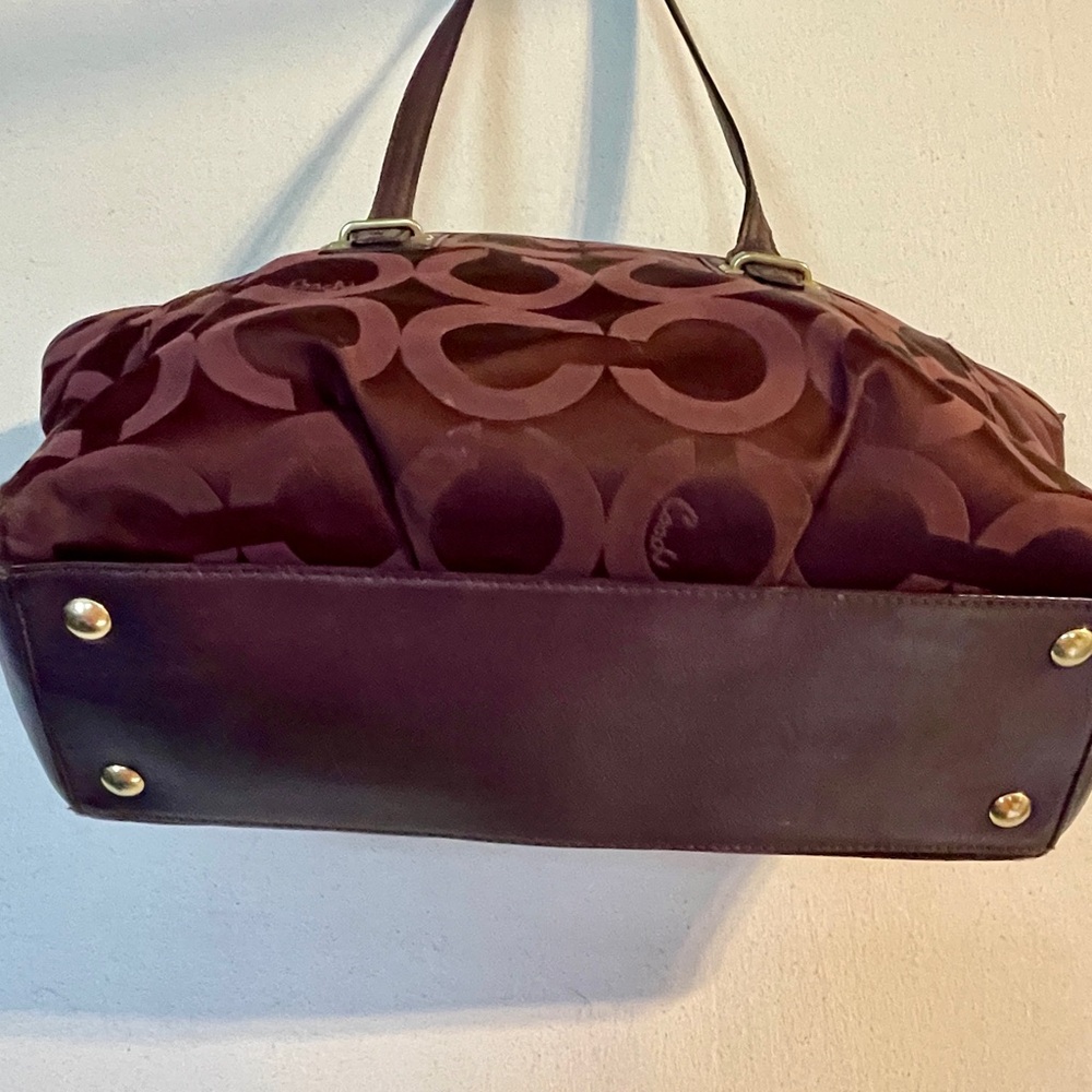 Coach Op Art Alexis Carryall Tote Bag - Bordeaux - Picture 2 of 5